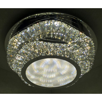 Люстра потолочная хрустальная LED с пультом 25661 Хром 18х50х50 см.