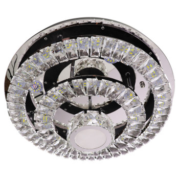 Люстра потолочная хрустальная LED с пультом 25665 Хром 19х50х50 см.