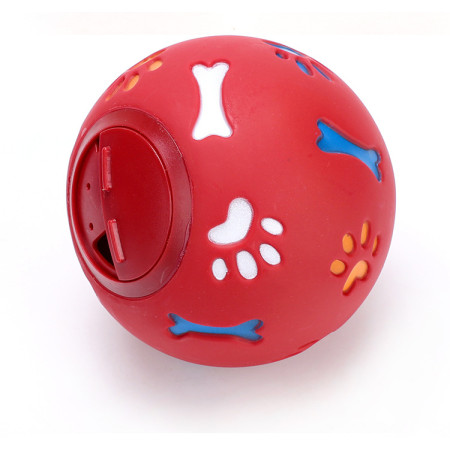 Игрушка-кормушка для животных Мячик 11093 11 см красная