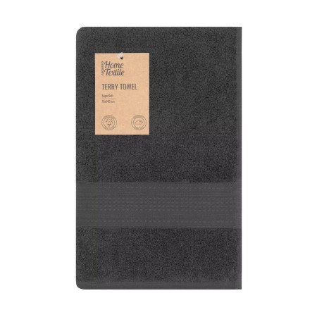 Полотенце банное махровое Ardesto SuperSoft ART2270MCP 70х140 см графитовое