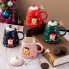 Кружка с крышкой новогодняя Merry Christmas 13666 400 мл розовая