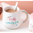 Кружка с крышкой и ложкой Единорог Hello unicorn 5697 420 мл