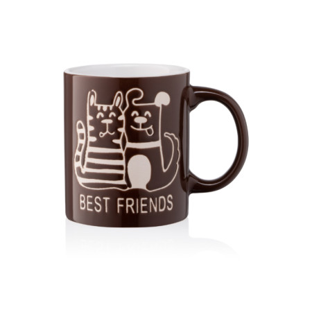 Кружка Ardesto Best friends AR-3471-BR 330 мл коричневая