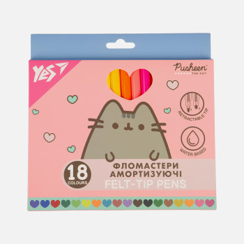 Набор фломастеров амортизирующих YES Pusheen 650583 18 цветов