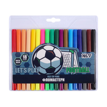 Набор фломастеров YES Football 2 650601 18 цветов