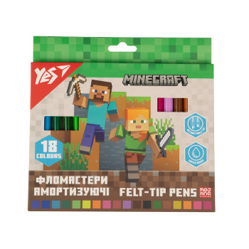 Набор фломастеров амортизирующих YES Minecraft 650584 18 цветов