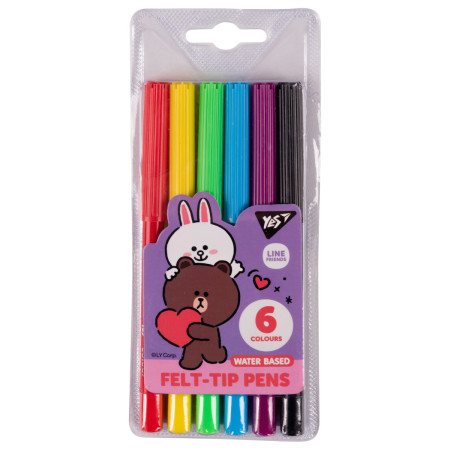 Набор фломастеров YES Line Friends 650541 6 цветов
