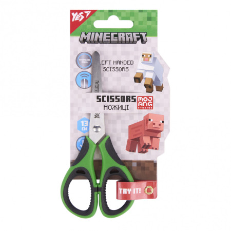 Ножницы канцелярские для левши YES Minecraft 480466 13 см