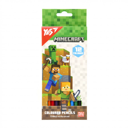 Набор цветных карандашей YES Minecraft 2 290760 12 цветов