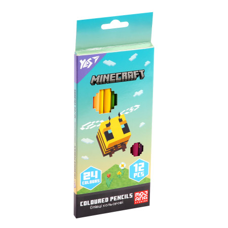 Набор цветных карандашей YES Minecraft Spring 290775 24 цвета 12 шт