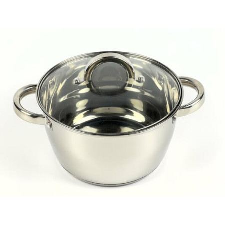 Кастрюля с крышкой Best Seller LB-1884C 20х11.5 см 3.4 л серебристая