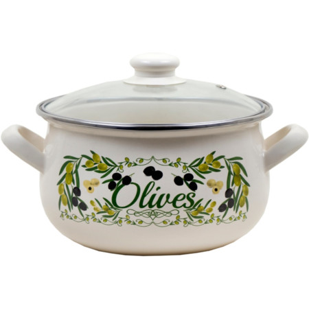 Кастрюля эмалированная Idea Home Olives 6832842 22 см 4.8 л