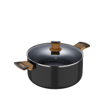 Кастрюля с крышкой Bergner Earth black BG-32036-BK 24 см 4.3 л черная