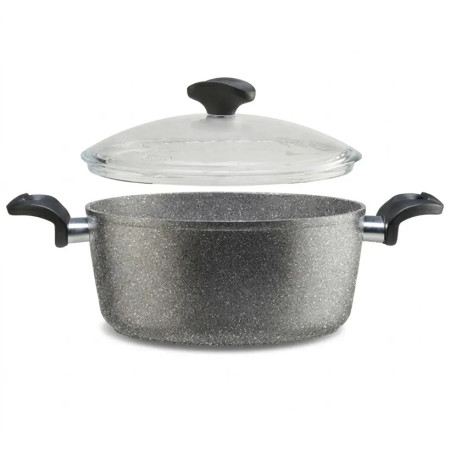 Кастрюля с крышкой Piardi Home Union 2Р UNIC2440PYR2 24 см 4 л серая