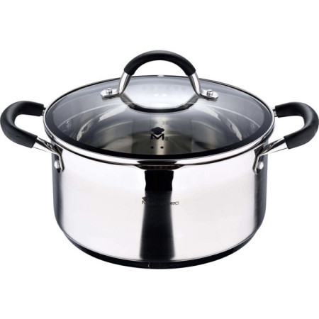 Кастрюля с крышкой MasterРro Foodies collection BGMP-1502-BK 24 см 4 л серая