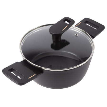 Кастрюля с крышкой Bergner Copper BG-30293-BK 20 см черная