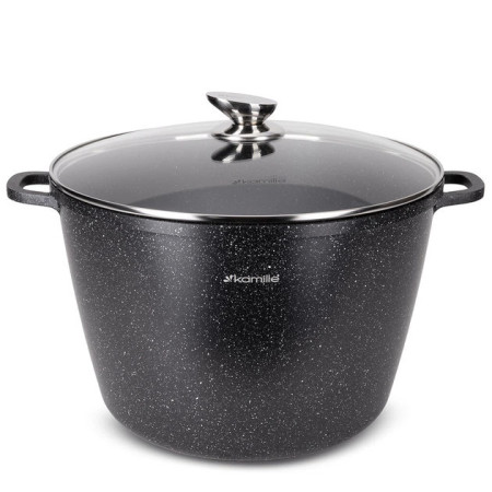 Кастрюля с крышкой Kamille KM-4485 28х8 см черная