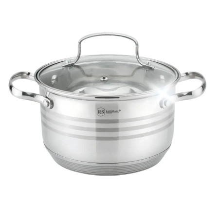 Кастрюля с крышкой Rainstahl RS-СS-2119-24 24 см 6.5 л серебристый