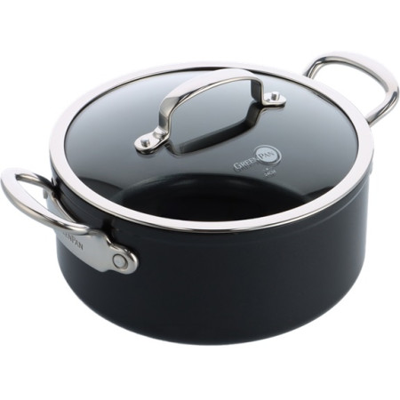 Каструля с крышкой GreenPan Barcelona Pro CC005334-001 24 см 4.9 л черная