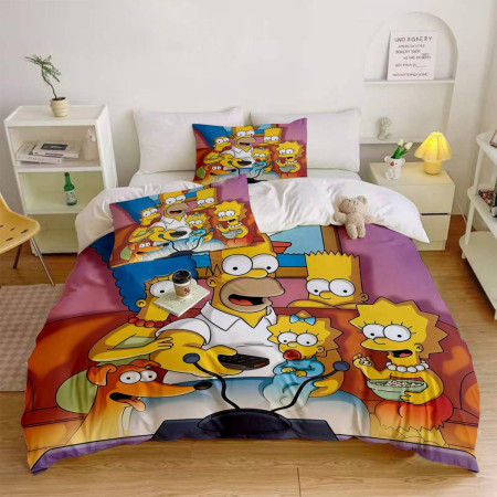 Постельное белье 3D полуторное из микросатина The Simpsons 31707 150х215 см 70х70 см