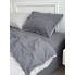 Постельное белье двуспальное Dushka Home Вареный хлопок премиум 21685 180х215 см графитовое с светло-серым