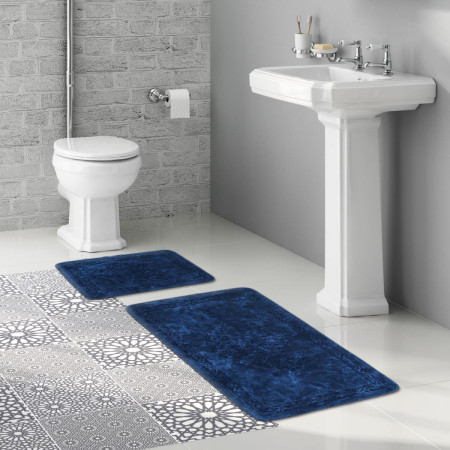 Набор ковриков для ванной Arya Damaks AR-A107216-Dark-blue 2 предмета синих