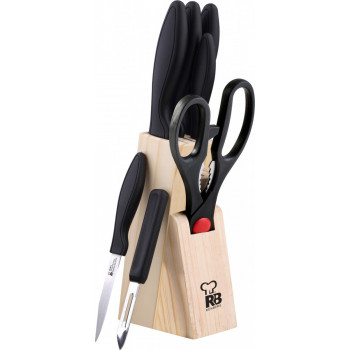 Набор кухонных ножей на деревянной подставке 8 пр RENBERG RB-8813