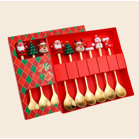 Набор чайных ложек новогодних Merry Christmas 14746 15.5 см см 6 предметов золотистый