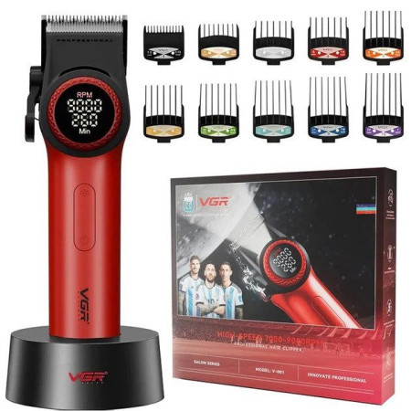 Машинка для стрижки аккумуляторная VGR V-001 RED 10 Вт красная
