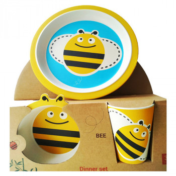 Детский набор посуды Fissman Пчелка FS-9494 3 предмета желтый