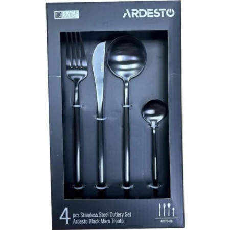Набор столовых приборов Ardesto BlaСk Mars Trento AR0704TB 4 предмета черный