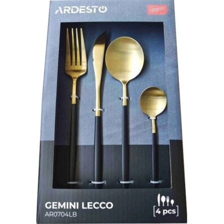 Набор столовых приборов Ardesto Gemini LeССo AR0704LB 4 предмета золотистый с черным