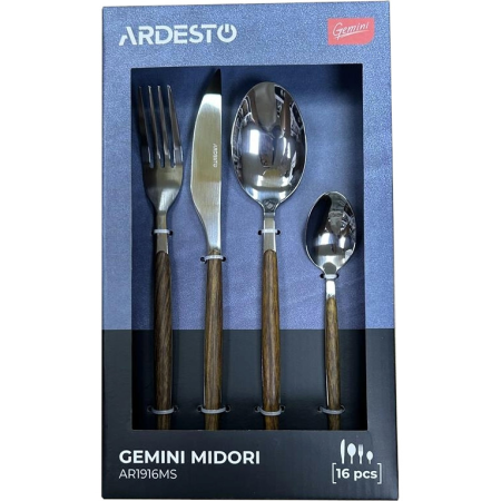 Набор столовых приборов Ardesto Gemini Midori AR1916MS 16 предметов коричневый