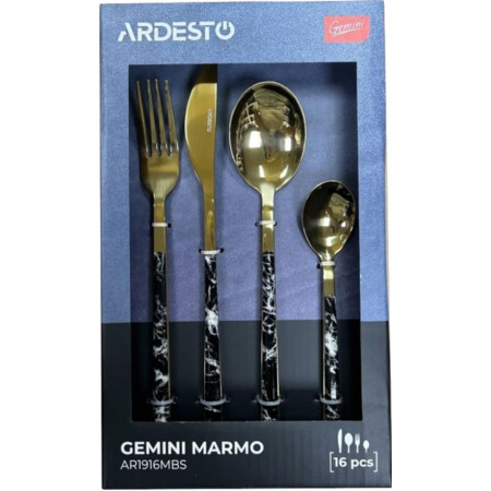 Набор столовых приборов Ardesto Gemini Marmo AR1916MBS 16 предметов черный