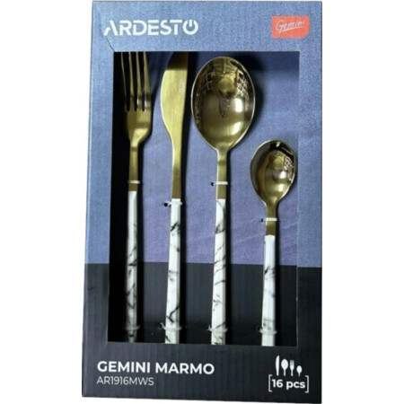 Набор столовых приборов Ardesto Gemini Marmo AR1916MWS 16 предметов белый