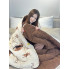Одеяло двуспальное открытое двустороннее из овечьей шерсти Arda Pure Wool 21446 175х215 см шоколадное