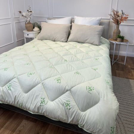 Одеяло двуспальное стеганое зимнее из бамбукового волокна Leri Max 21529 175х210 см салатовое
