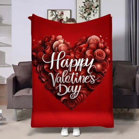 Плед 3D в день влюбленных Happy Valentine's Day 17993 160х200 см
