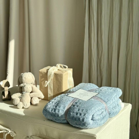 Плед на эко-овчине Dushka Home 21286 200х230 см голубой