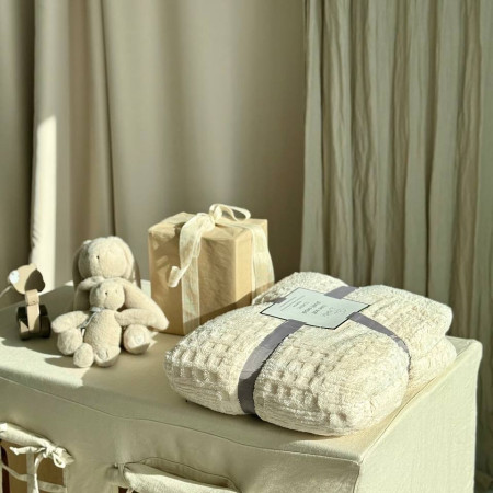 Плед на эко-овчине Dushka Home 21287 200х230 см молочный