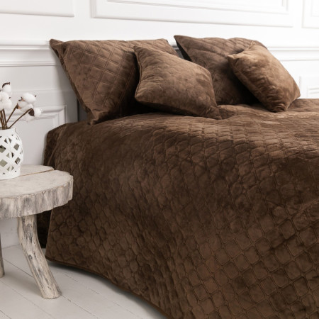 Покрывало двуспальное ТЕП Velour Ромб 4-00516-22404 180х240 см коричневое