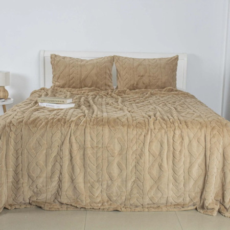 Покрывало евро з 2 наволочками ТЕП SOFT ANGORA 4-04885_34648 240х260 см золотой бежевый