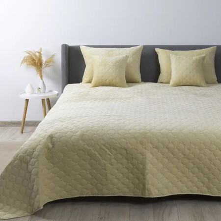 Покрывало двуспальное ТЕП Velour Ромб круглый 4-00517_22457 220х240 см бежевое
