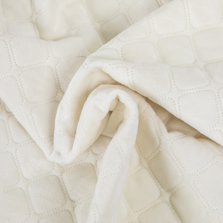 Покрывало полуторное ТЕП Velour Ромб круглый 4-00515-22466 150х210 см молочное