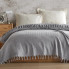 Покрывало-плед с бахромой евро Love You Полоска ly2316 200х230 см серое