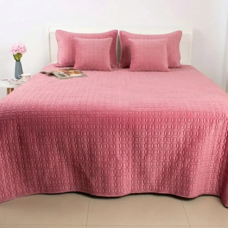 Покрывало двуспальное ТЕП Velour Мозаика 4-00516_36234 180х240 см пыльная роза