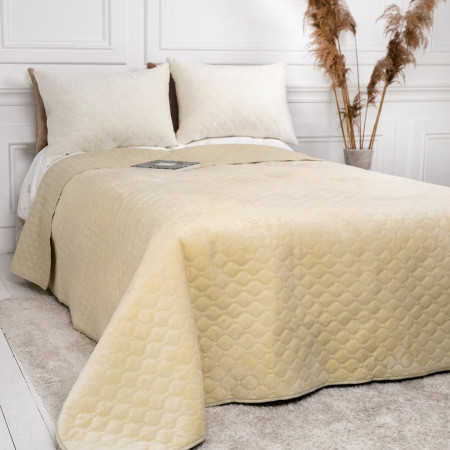 Покрывало двуспальное ТЕП Velour Ромб круглый 4-00516-22456 180х240 см бежевое