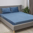 Простынь на резинке двуспальное ТЕП VELOUR 2-04756_33919 160х200 см темно-синяя