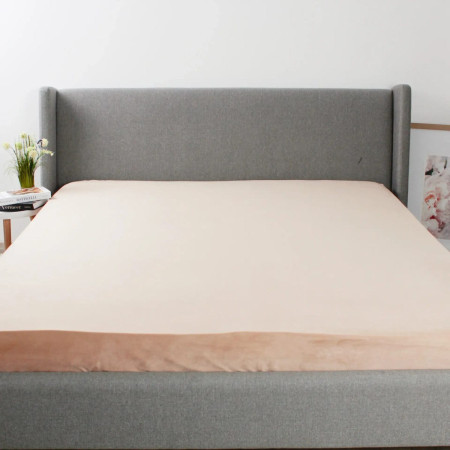 Простынь-чехол на резинке двуспальная ТЕП Velour 2-04756_35035 160х200 см золотой бежевый