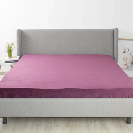 Простынь-чехол на резинке двуспальная ТЕП Velour 2-04756_35033 160х200 см бордовая